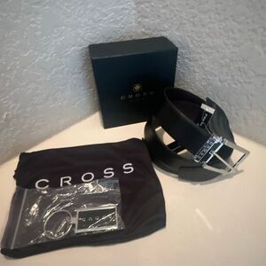 Cross Men's Size XL Reversible Brown And Black Leather Belt Fits 38-42” NEW